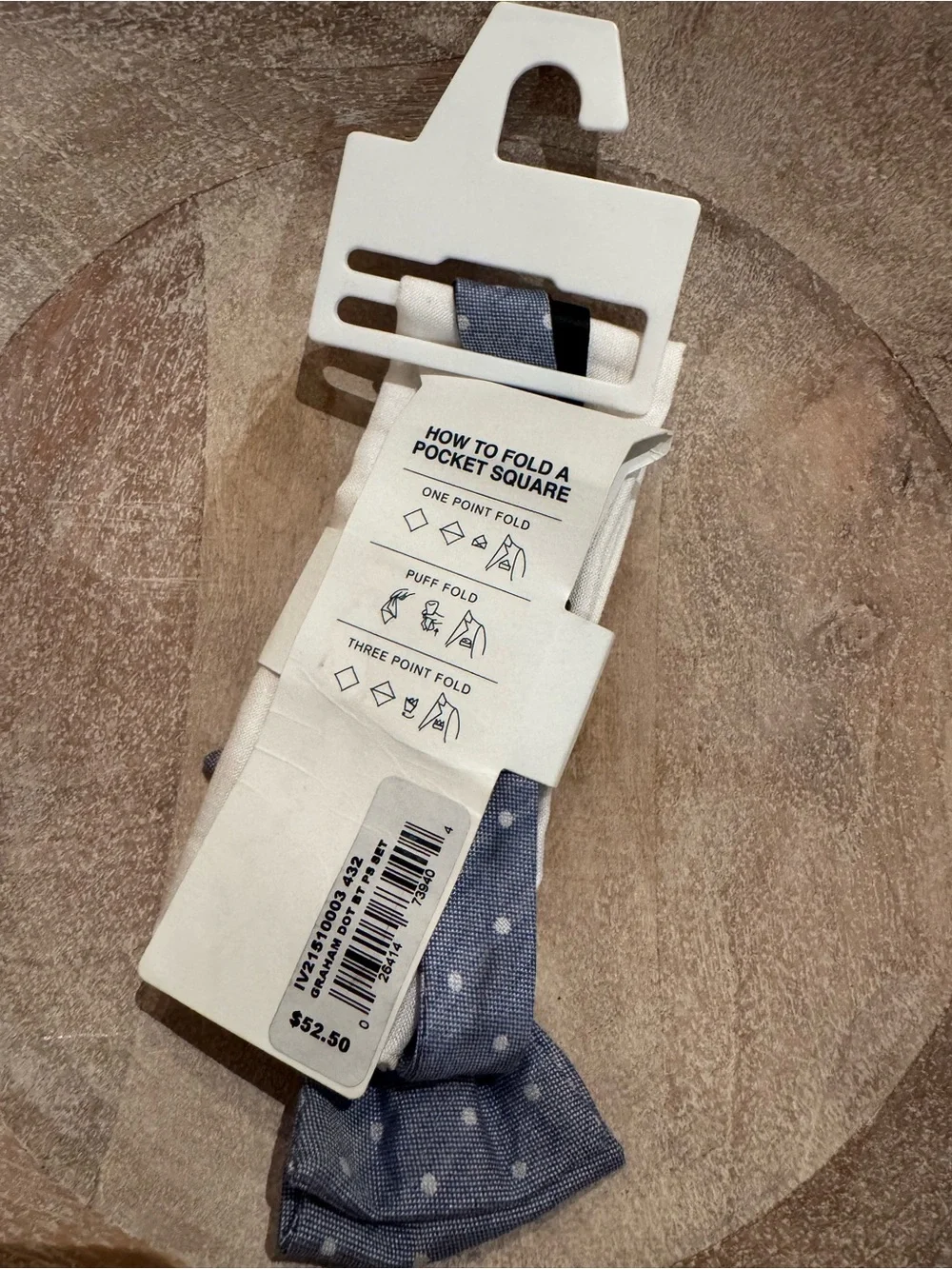 crown & ivy Blue Polka Dot Bow Tie with White Dots